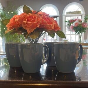 (4) Corelle Coordinates Stoneware Blue Mugs